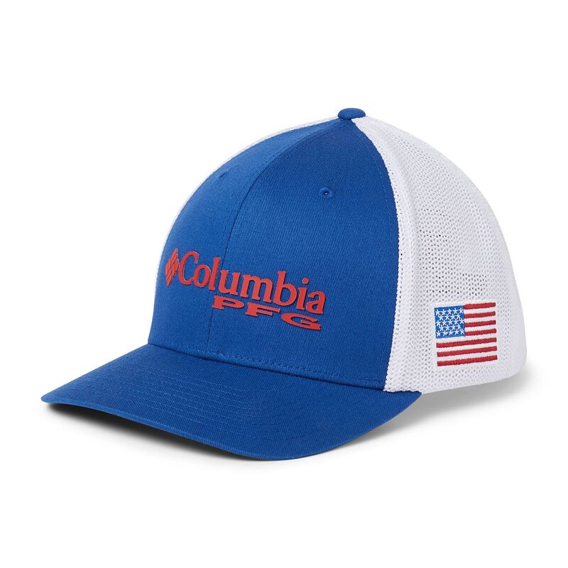 コロンビア レディース 佩び物 かぶり笠 メッシュ 旗がしら Men\u0027s Columbia FlexFit Mesh Fitted Cap Mountain Blue 青色
