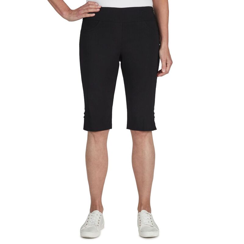 ハーツオブパーム レディース ボトムス 心地よいズボン下 プチ Hearts Of Palm Petitessentialsolid Color Tech Stretch Skimmer With Elastic Waistband Black 黒いこと