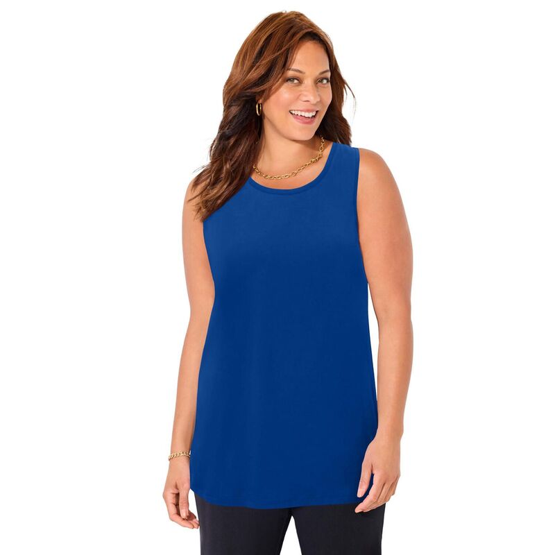 キャサリンズ レディース トップス プルオーバー 足し加える大きさ Catherines Women\u0027s Plusize Suprema Studio Reversible Tank Dark Sapphire サファイア
