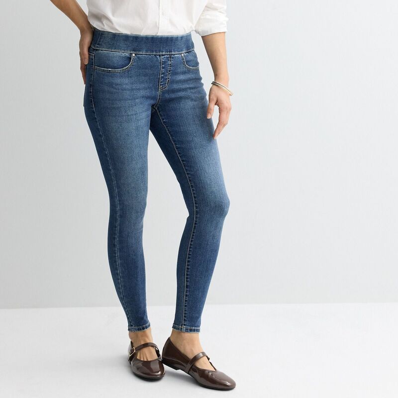 アプトナイン レディース ボトムス デニムパンツ ジーンズ Women's Apt. 9 Tummy Control Pull On Skinny Jeans Medium Wash Plain|ReVida 店