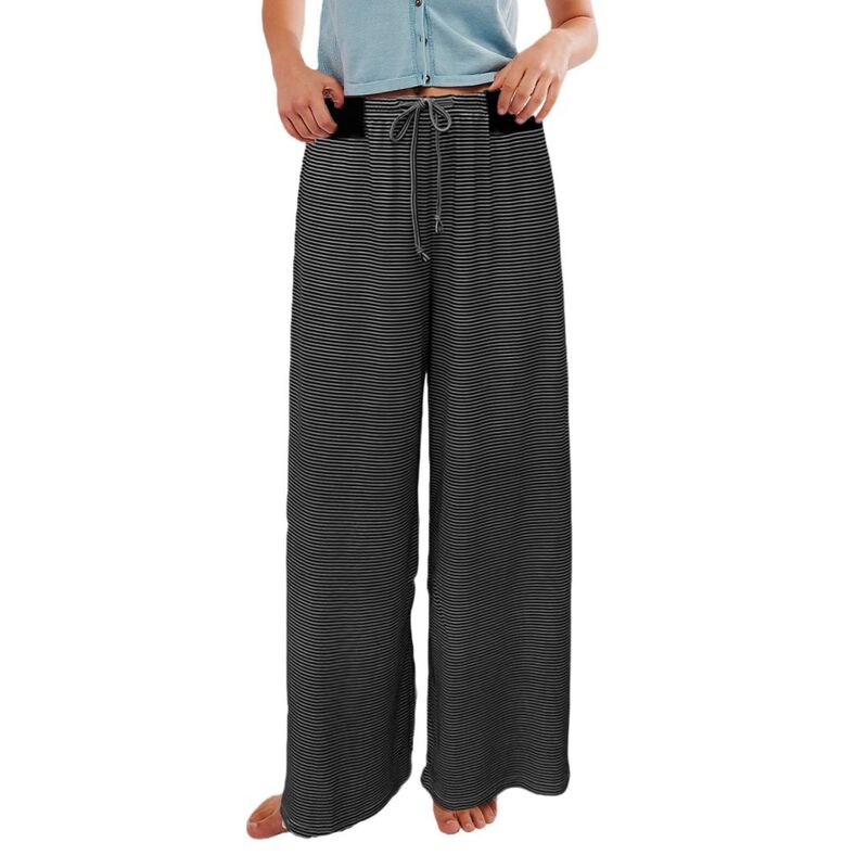イエスファッション レディース ボトムス カジュアルパンツ Yesfashion Women's Comfy Loose Casual Drawstring Stretch Lounge Pants Black ブラック|ReVida 店
