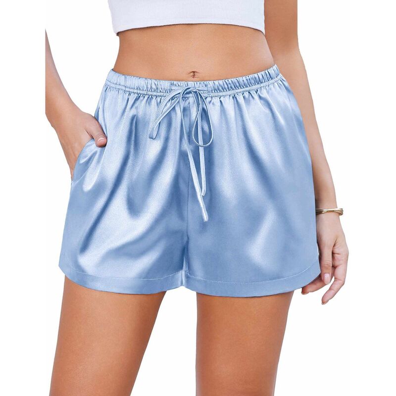 エコアー レディース アンダーウェア ナイトウェア ショートパンツ Ekouaer Womens Pajama Short Casual Sleep Shortsummer Lounge Sleepj Short Light Blue ブルー｜ReVida 店