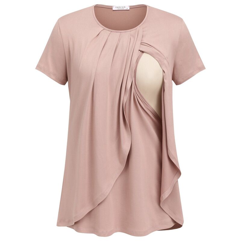 エコアー レディース アンダーウェア ナイトウェア マタニティ Ekouaer Postpartum Nursing Pajamaset Casual Soft Maternity Breastfeeding Pjsleepwear Loungewear Pink ピンク|ReVida 店