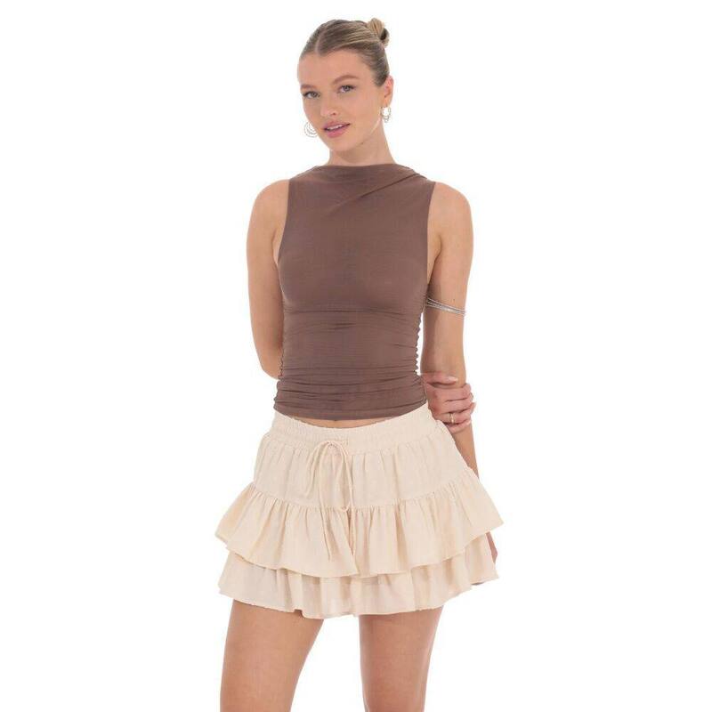 救い主流行り物 レディース 下つ方スコート 点点柄 点点 筋目 フラウンス Yesfashion Women\u0027s Pleated Skirt High Waisted Polka Dot Ruffle Tenniskirtsportskaterunning Skorts Beige ベージュ