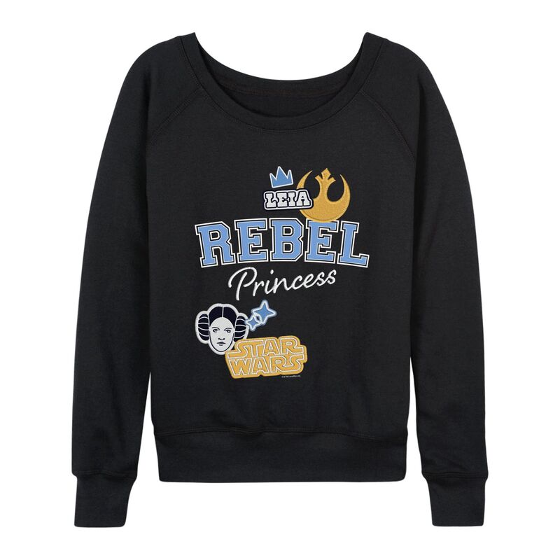 はやりっ児 ウォーズ レディース トップス プルオーバー パイル Women\u0027star Wars Princess Leia Rebel Patches French Terry Long Sleeve Tee Black 黒いこと