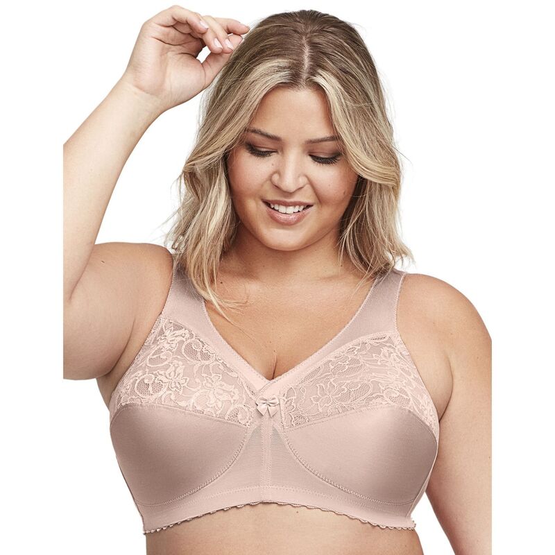 グラマライズ レディース アンダーウェア ブラジャー Glamorise MagicLift Original Full-Figure Wirelessupport Bra 1000 Blush ブラッシュ｜ReVida 店