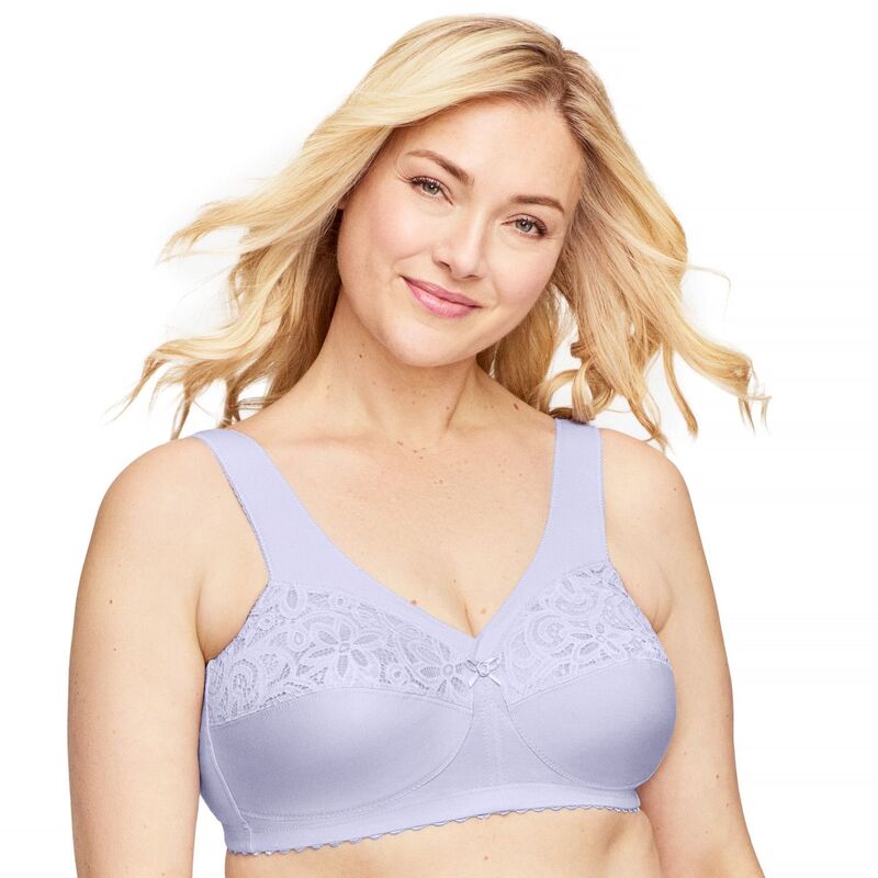 グラマライズ レディース アンダーウェア ブラジャー コットン Glamorise MagicLift Cotton Blend Wirelessupport Bra 1001 Lilac ライラック
