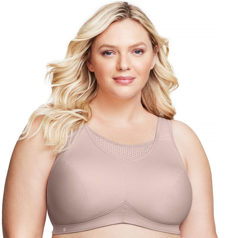 グラマライズ レディース アンダーウェア ブラジャー プラスサイズ Plusize Glamoriselite Performance Medium-Impact Camisole Sports Bra 1067 Rose Tan タン