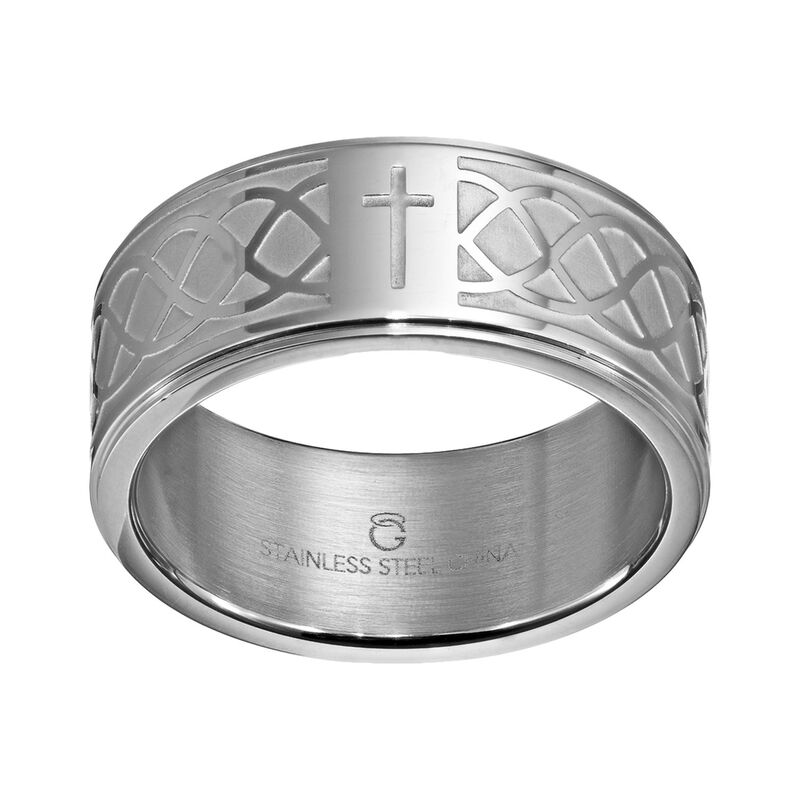 アンブランデッド メンズ 付属物 輪っか ティーシャツ Unbranded Stainlessteel Infinity Band - Men Grey 薄墨色 指輪・リング-メンズジュエリー・アクセサリー-ジュエリー・アクセサリー