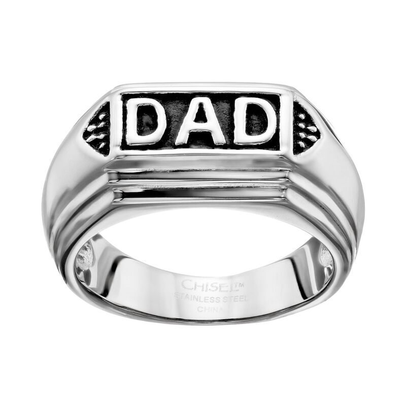 アンブランデッド メンズ 付属品 輪っか プルオーバー Unbranded Stainlessteel \"Dad\"" Ring - Men Grey 薄墨色"