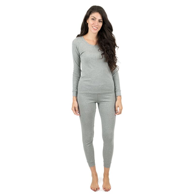 レベレット レディース アンダーウェア ナイトウェア コットン Leveret Womens Two Piece Cotton Pajamasolid Maroon M Light Gray グレー|ReVida 店