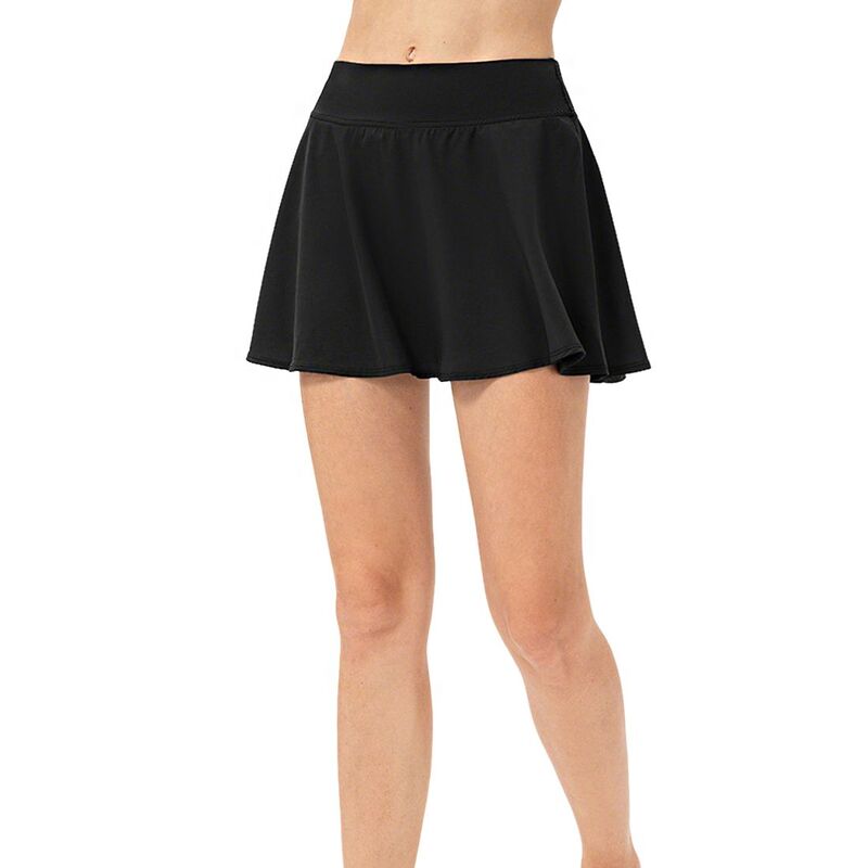 せつ然たる御花 レディース 下つ方スコート ミニ ClearFlower Women\u0027s Activewear Flared Mini Skirt High Waistband Short Liner Skort Black 黒いこと