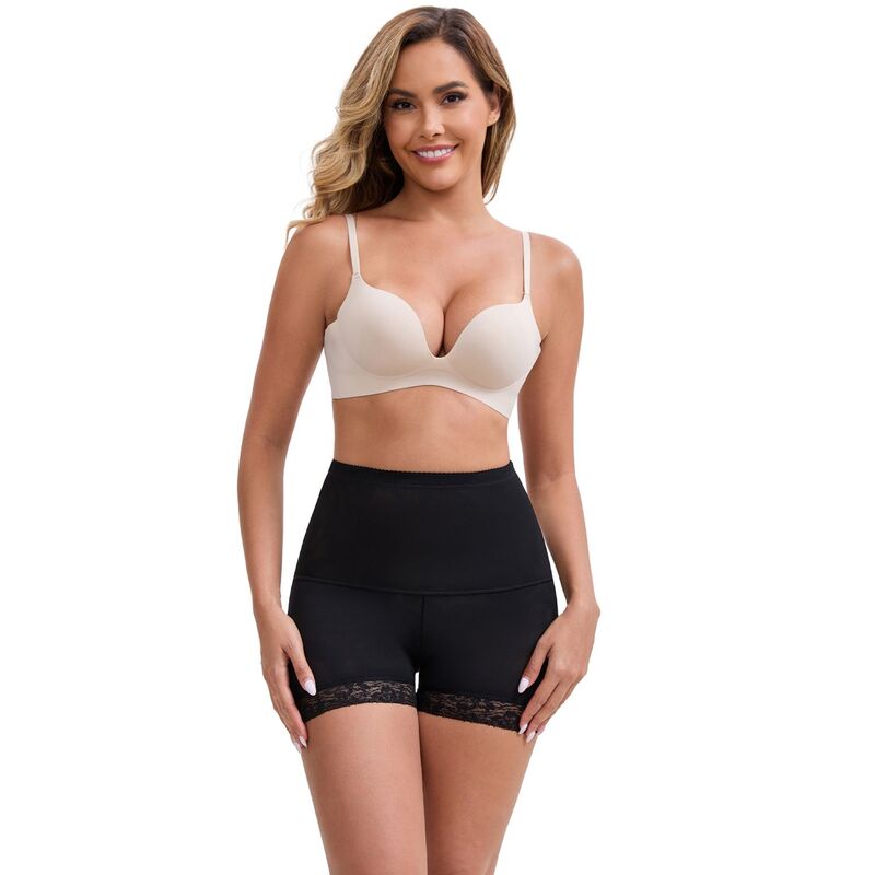 インスパイア シック レディース ボトムス カジュアルパンツ メッシュ ショートパンツ レース ハイウエスト INSPIRE CHIC Women's Lace Mesh Padded Shaping Shorts High-Waisted Tummy Control Hip Lifter Control Panties Black ブラック｜ReVida 店
