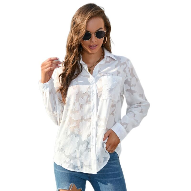 救い主流行り物 レディース トップス プルオーバー Vのど首 シフォン 刷り上げる トップ Yesfashion Women\u0027s Dressy Casual Blouses Long Sleeve V Neck Chiffon Printed Shirts Loose Business Work Top White 白いこと