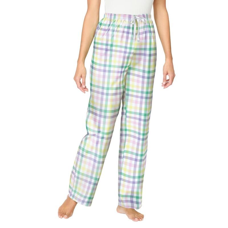 ドリームスアンドコー レディース アンダーウェア ナイトウェア プラスサイズ Dreams & Co. Plusize Woven Sleepant Multi Gingham マルチカラー｜ReVida 店