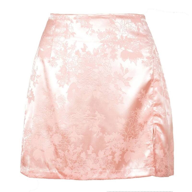 救い主流行り物 レディース 下つ方スコート A 生産ライン 御機嫌酉の方角 ミニ Yesfashion Women\u0027s Elegant Jacquard Short Skirt Side Split High Waist A-Line Solid Color Mini Pencil Skirt Pink サクラ色