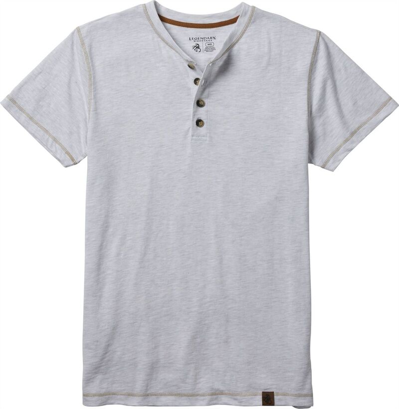 レジェンダリーホワイトテイルズ レディース トップス Tシャツ Men's Legendary Whitetails Maverick Slub Henley Short Sleeve Shirt Ivory Heather アイボリー|ReVida 店