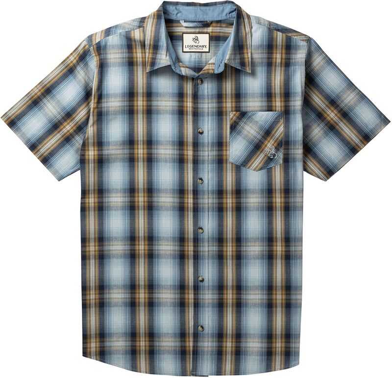 レジェンダリーホワイトテイルズ レディース トップス Tシャツ Men's Legendary Whitetails Poplin Short Sleeve Button Up Shirt Ocean Sand Plaid サンド｜ReVida 店