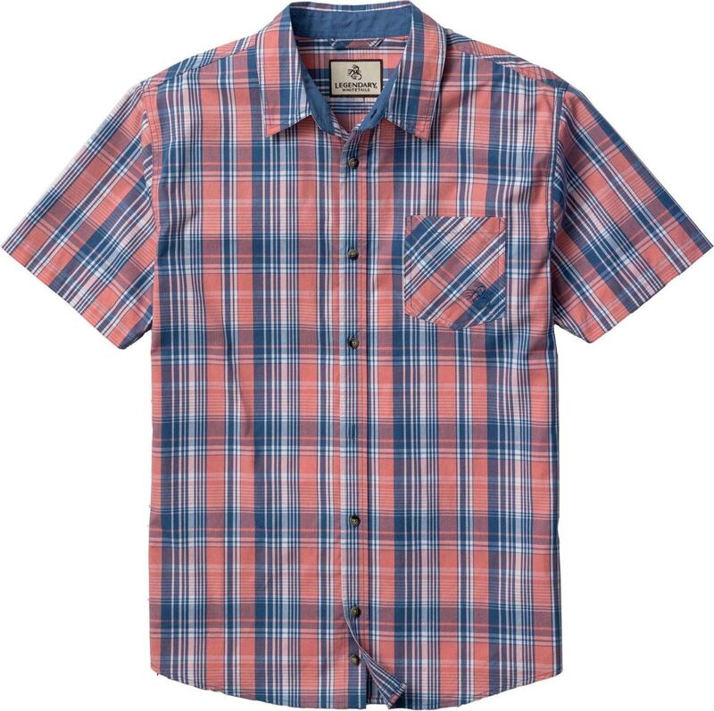 レジェンダリーホワイトテイルズ レディース トップス Tシャツ Men's Legendary Whitetails Poplin Short Sleeve Button Up Shirt Riviera Sunset｜ReVida 店