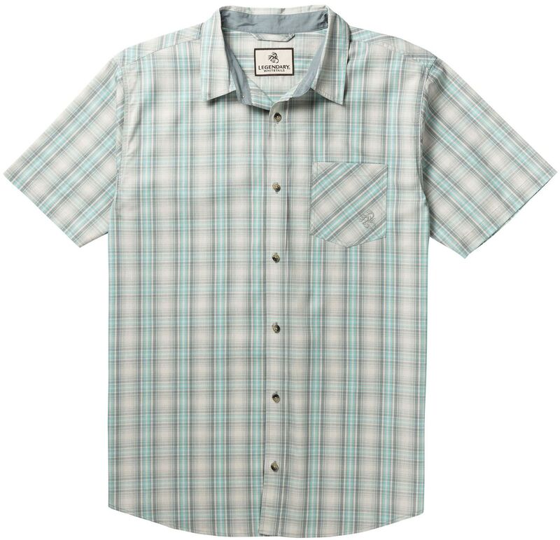 レジェンダリーホワイトテイルズ レディース トップス Tシャツ Men's Legendary Whitetails Poplin Short Sleeve Button Up Shirt Starlight Plaid チェック|ReVida 店