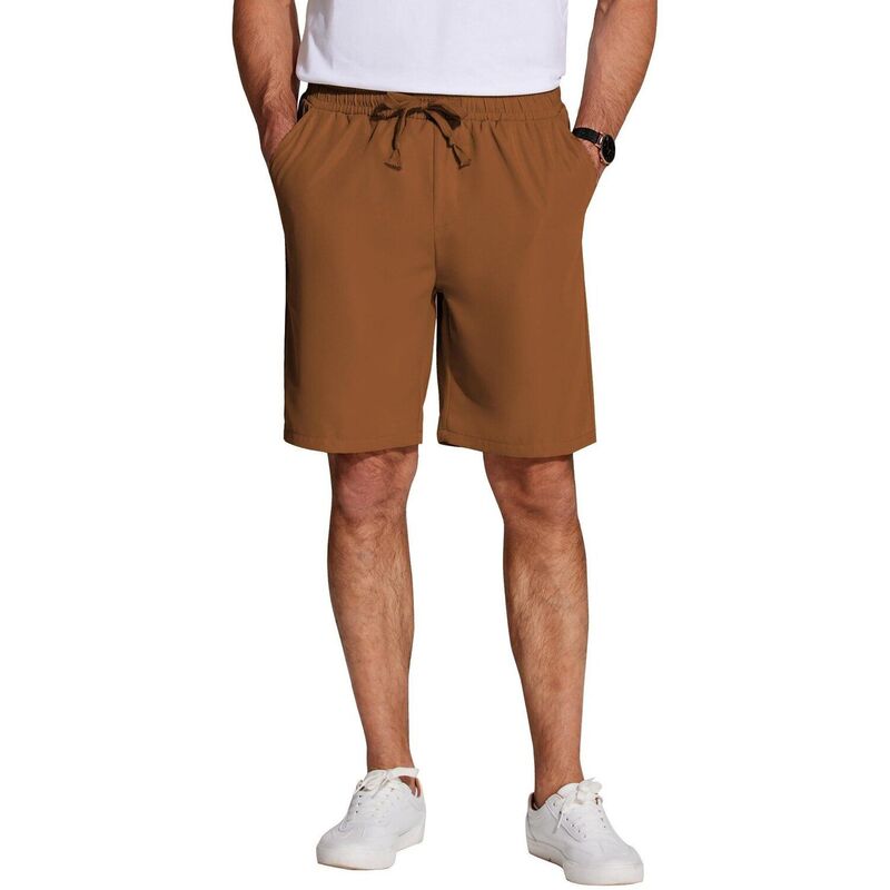 クーファンディ レディース ボトムス ハーフパンツ・ショーツ ショートパンツ COOFANDY Men's Casual Shorts Classic Fit 7inch Elastic Waist Drawstring Summer Walking Shorts Brown ブラウン｜ReVida 店 8,235円