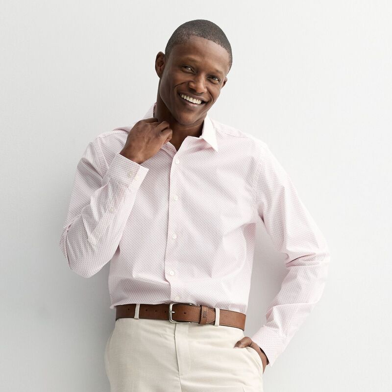 アプトナイン レディース トップス プルオーバー Men\u0027s Apt. 9 Premier Flex Regular-Fit Dresshirt Linear Pink Pattern サクラ色