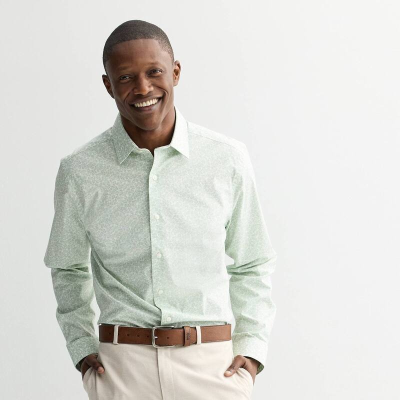 アプトナイン レディース トップス プルオーバー Men\u0027s Apt. 9 Premier Flex Regular-Fit Dresshirt Sage Abstract Floral サルヴィア
