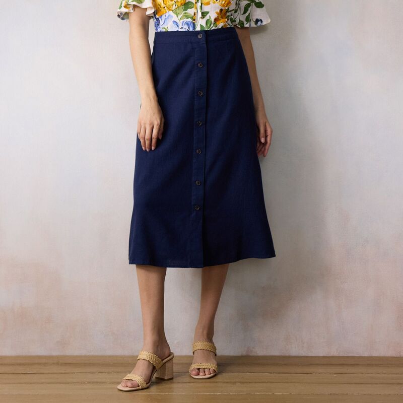 LC Lauren Conrad レディース 下つ方スコート MIDI Women\u0027s LC Lauren Conrad Button Front Midi Skirt Navy Water 米国海軍