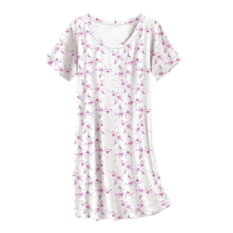 エコアー レディース アンダーお召しもの ナイト爵お召しもの プルオーバー 綿織物 Ekouaer Cottonightgowns for Women Oversized Sleepshirtshirt Night Gownight Shirt Casual Soft Light Pink Floral サクラ色