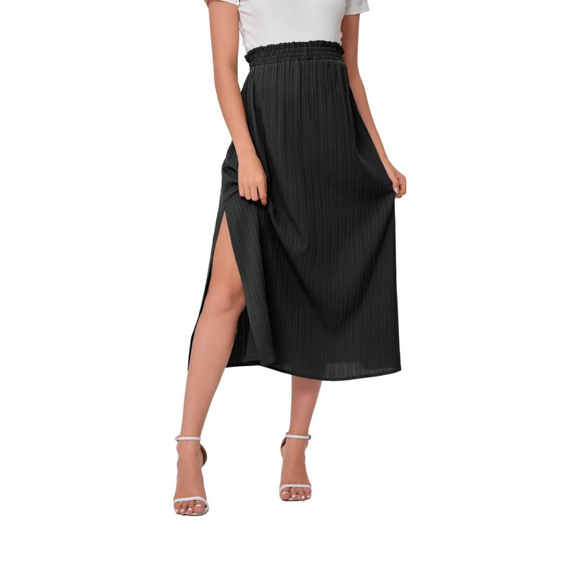 セオリア レディース 下つ方スコート 御機嫌酉の方角 筋目 MIDI マタニティ Seoria Womens Maternity Pleated Skirt Casual High Waist Splithigh Pregnancy Midi Skirts Black 黒いこと