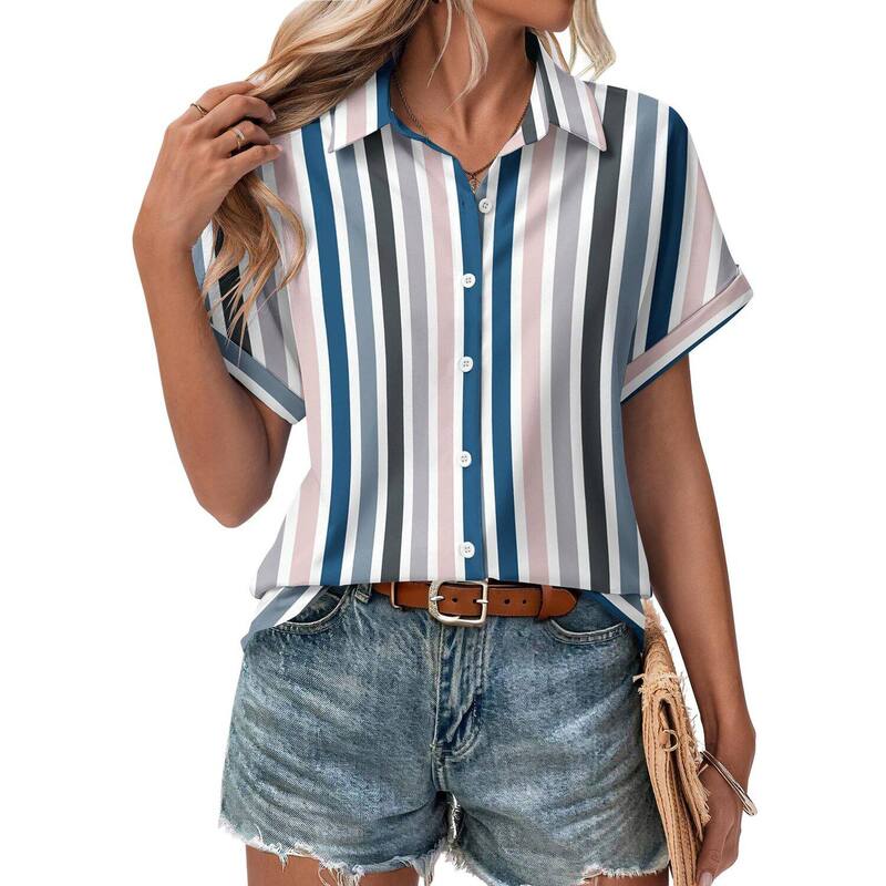 ジーグー レディース トップス プルオーバー 名取り草落ち込む トップ Zeagoo Short Sleeve Blouses for Women Summer Tops Collared Button Down Shirts Office Work Clothing Sky Bluee