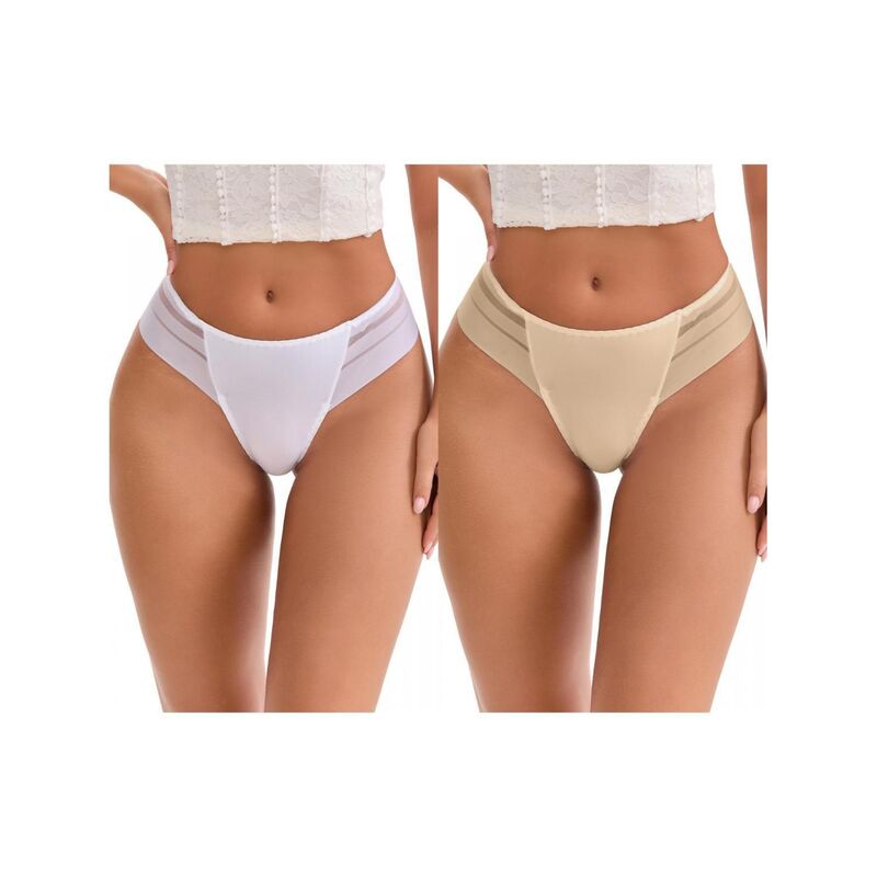 インスパイア シック レディース アンダーウェア パンツ ローライズ シルク レース INSPIRE CHIC 2 Packs Women's Low Rise Ice Silk Lacelastic Thong Striped Breathable Seamless Underwear Apricot White ホワイト｜ReVida 店