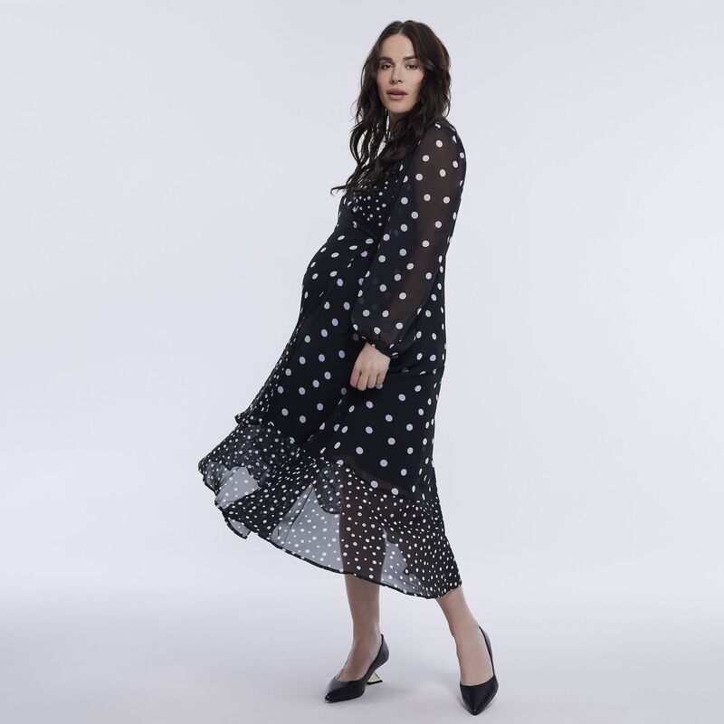 マザーフッド レディース トップス ワンピース ミディ マタニティ Maternity Motherhood Woven Wrap Midi Dress Mixedot|ReVida 店