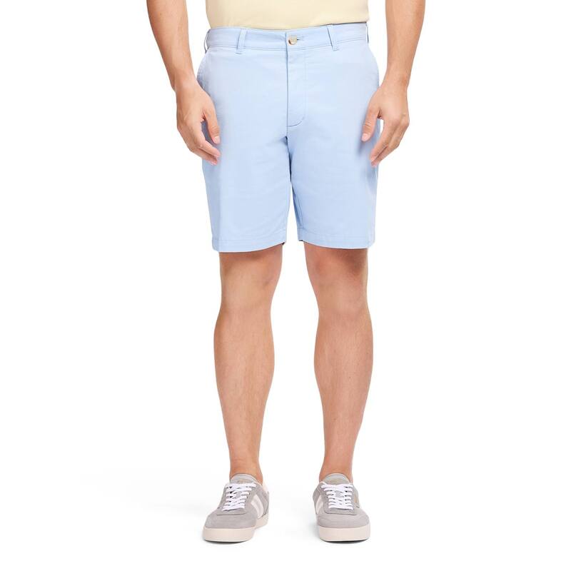 アイゾッド レディース ボトムス ハーフパンツ・ショーツ ショートパンツ Men's IZOD Saltwater Flat Front 9.5-inch Twill Shorts Chambray Blue ブルー｜ReVida 店
