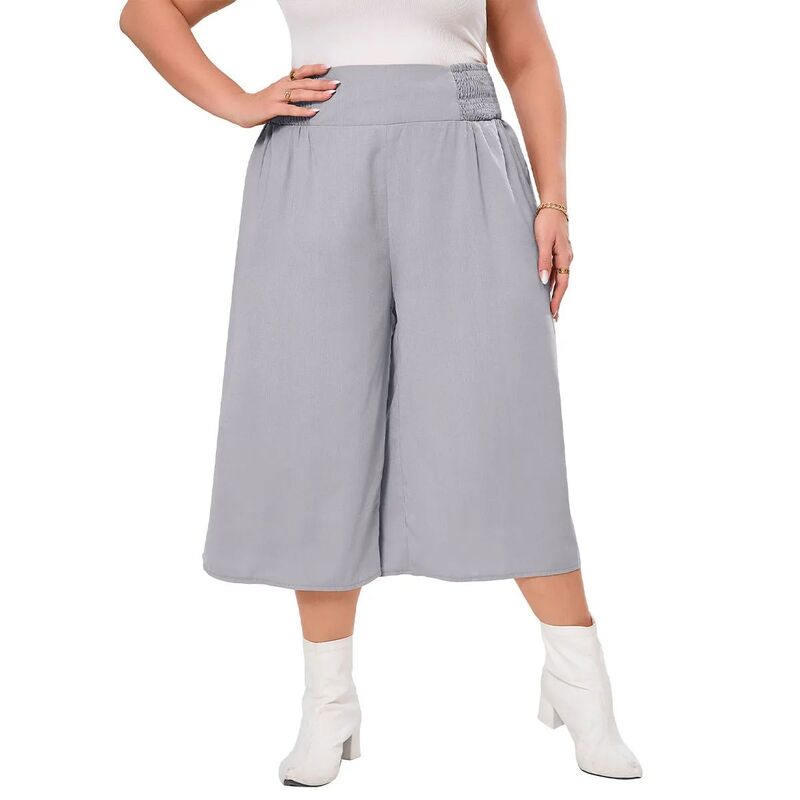 エリートスピリット レディース ボトムス カジュアルパンツ プラスサイズ EliteSpirit Women's Casual Plusize Pants High Waisted Lounge Pantstraightrousers Pants with Pockets Light Grey グレー｜ReVida 店