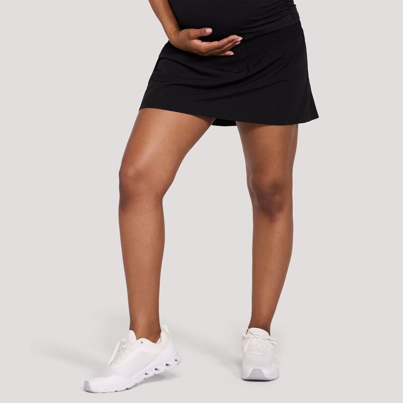 マザーフッド レディース 下つ方スコート Motherhood Woven Tenniskirt With Short Black 黒いこと