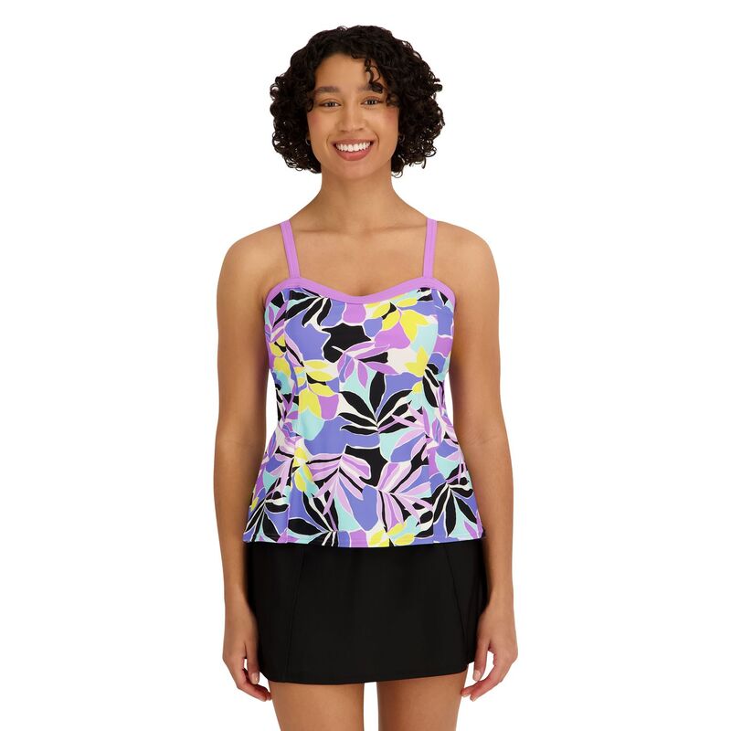 ゼロエクスポージャー レディース 水泳着 いの一番のみ Women\u0027s ZeroXposur Peplum Tankini Swim Topurple パープル
