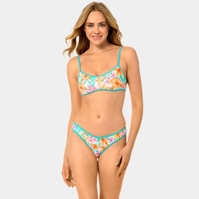 ハーレー レディース 水泳着 いの一番のみ 対比 Juniors\u0027 Hurley Rib Contrast Binding Swim Top Tropic Punch