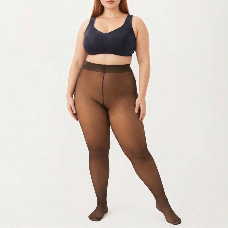 アンナカシ レディース アンダーお召しもの ソックス フリース Anna-Kaci Women\u0027s Fleece-Lined Bare-Legs Pantyhose with Skin-Transparent Effect and Fleece-Free Feet Light Beige ベージュ