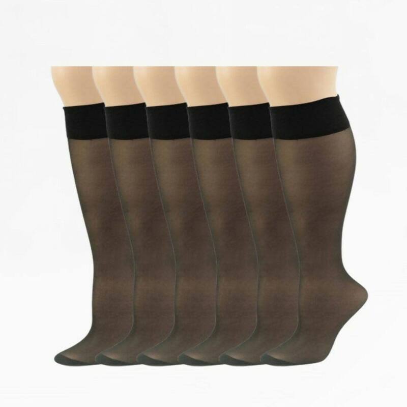 ウェアシエラ レディース アンダーお召しもの ソックス 綿織物 WEAR SIERRA Women\u0027s Cotton Sole Knee Highs Regular \u0026 Queen Sizes 6 Pair Packsoft Black 黒いこと