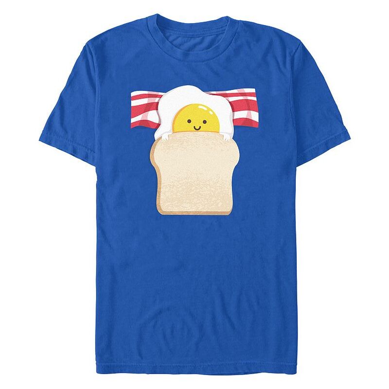 アニメ文字記号 メンズ トップス プルオーバー グラフィック Licensed Character Men\u0027s Bacon Eggs \u0026 Toast Graphic Tee No Color