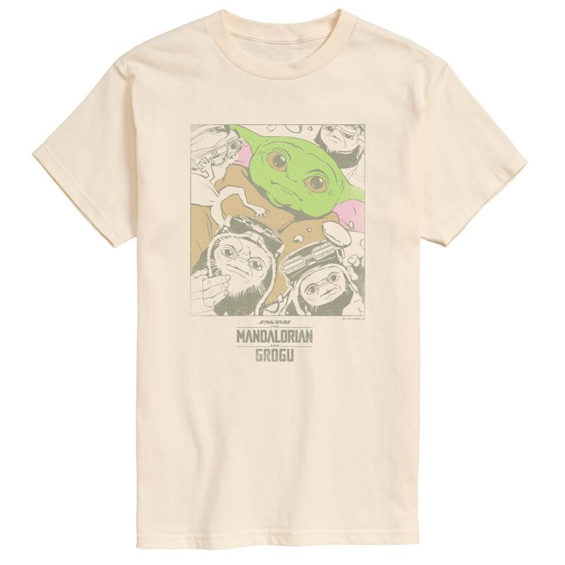 アニメキャラクター レディース トップス Tシャツ グラフィック Licensed Character Men's The Mandalorian & Grogu Graphic Tee Cream クリーム｜ReVida 店