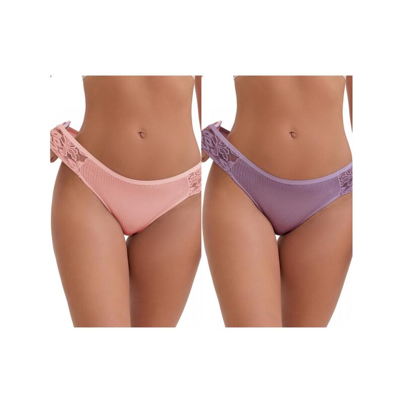 インスパイア 今めかしい レディース アンダー御召しもの ズボン下 ローライズ 肋筋 スピード競技 INSPIRE CHIC 2 Packs Women\u0027s Lace Low Rise Hip-Lifting Ribbed Briefs Comfortable Breathable Panties Purple Light Red 赤いこと
