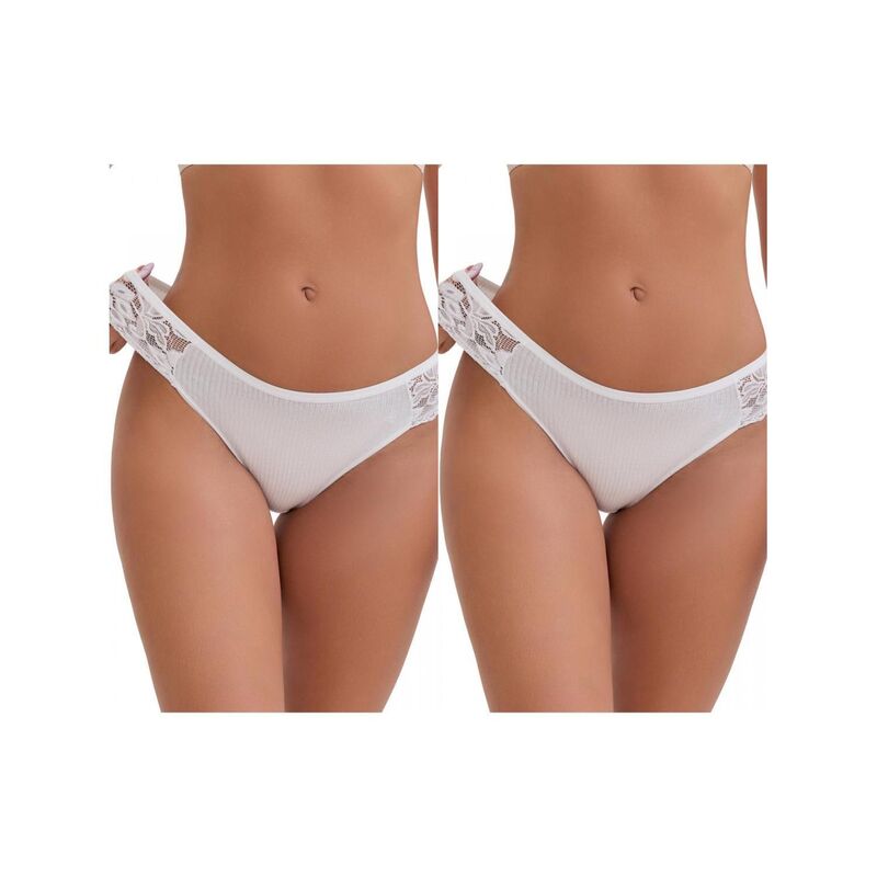 インスパイア 今めかしい レディース アンダー御召しもの ズボン下 ローライズ 肋筋 スピード競技 INSPIRE CHIC 2 Packs Women\u0027s Lace Low Rise Hip-Lifting Ribbed Briefs Comfortable Breathable Panties White 白いこと