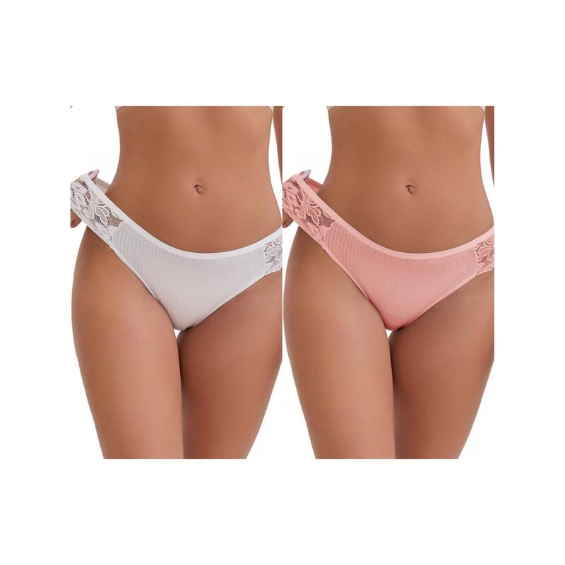 インスパイア 今めかしい レディース アンダー御召しもの ズボン下 ローライズ 肋筋 スピード競技 INSPIRE CHIC 2 Packs Women\u0027s Lace Low Rise Hip-Lifting Ribbed Briefs Comfortable Breathable Panties White Light Red 白いこと