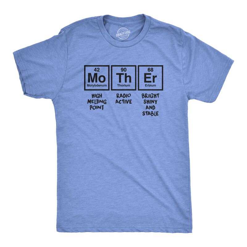 クレイジードッグ プルオーバー レディース トップス Crazy Dog T-Shirts Unisex Mother Periodic Table T Shirt Funny Science Mothers Day Tee for Ladies Heather Light Blue ギョリュウモドキ