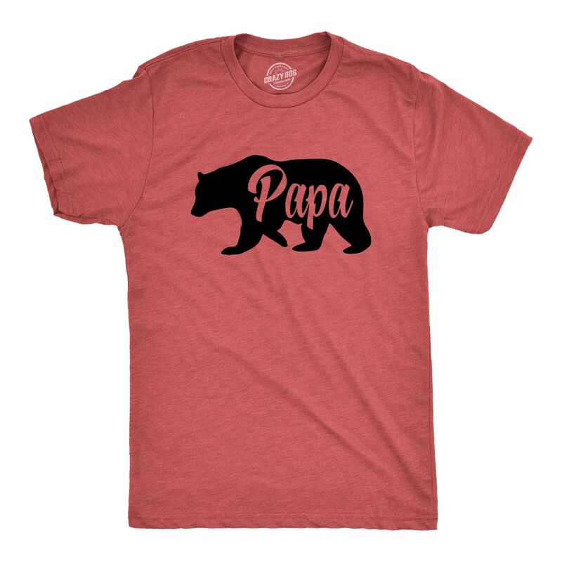 クレイジードッグ プルオーバー レディース トップス Crazy Dog T-Shirts Mens Papa Bear Funny Shirts for Dads Gift Idea Humor Novelty Tees Family T shirt Heathered ギョリュウモドキ