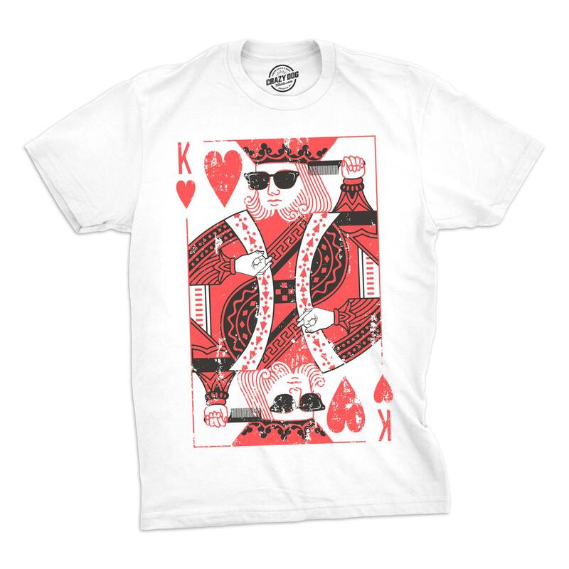 クレイジードッグ プルオーバー レディース トップス ヴィンテージ グラフィック Crazy Dog T-Shirts Mens King Of Hearts T shirt Cool Vintage Graphic Novelty Retro Tee for Guys White 白いこと