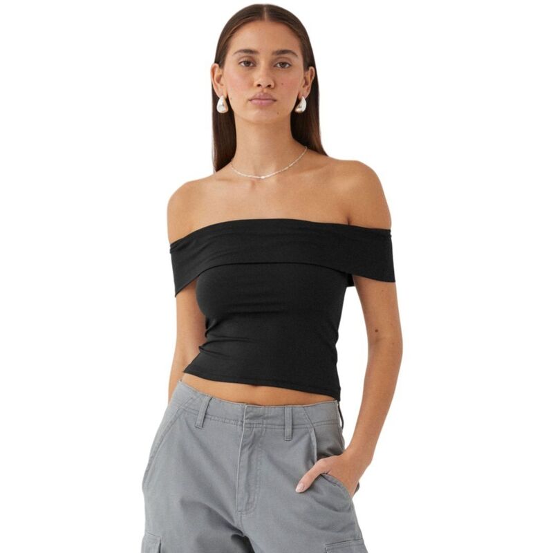 上半身大きさ レディース トップス プルオーバー BODDYSIZE Women Off The Shoulder Y2K Cute Shirts Date Club Outfits Black 黒いこと