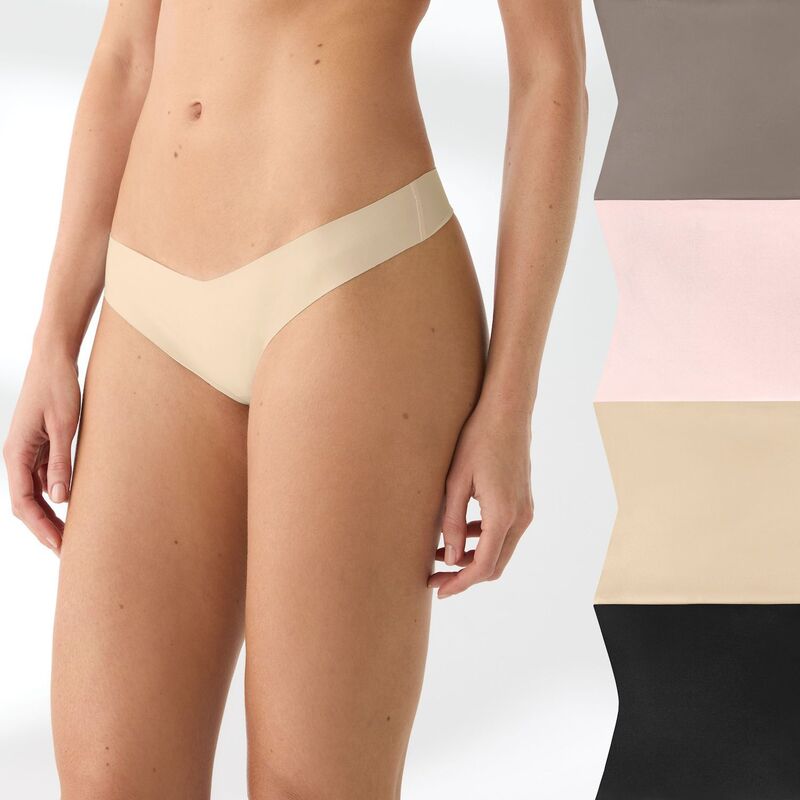 トゥルー レディース アンダー御召しもの ズボン下 Women\u0027s TRUE Body No-Show Thongs 4-Pack TRW261TH09 Black Bare Peony Muse 黒いこと
